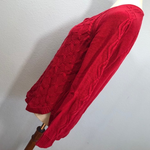 Sonoma Cable Knit Sweater {holiday red} - Picture 2 of 3